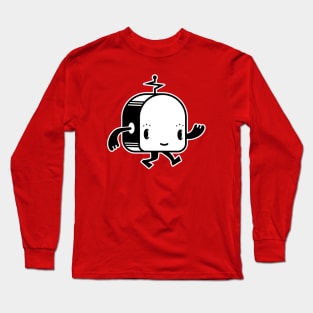 Retro Walking Robot Mascot Long Sleeve T-Shirt